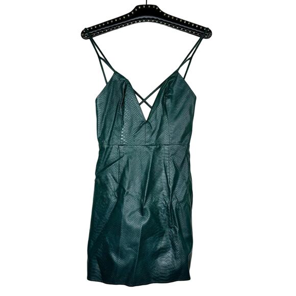 NBD X the NAVEN Twins Faux Croc Embossed Bodycon Dress Small NWOT - Picture 2 of 14